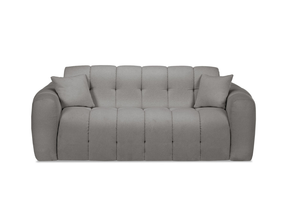Canapé droit convertible 3 places BRADLEY bouclette gris foncé — vue 3