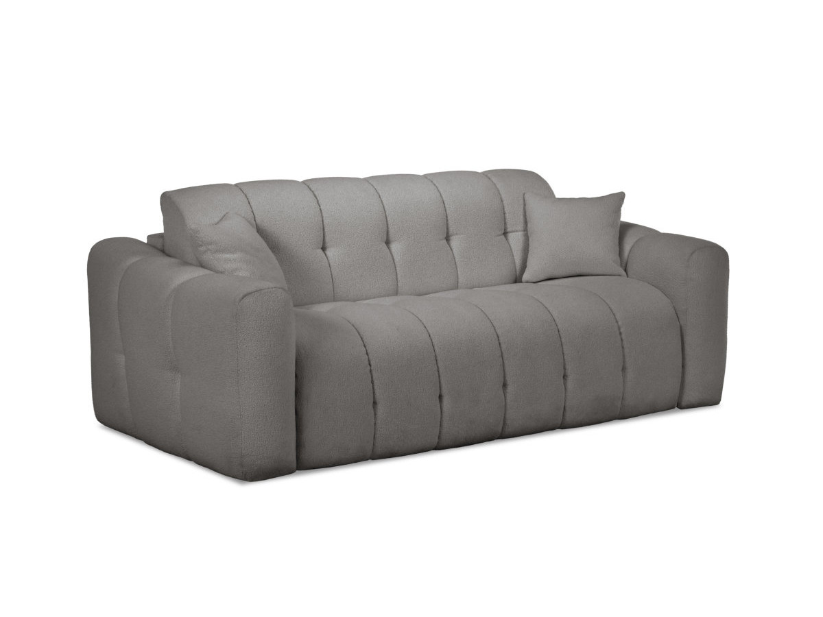 Canapé droit convertible 3 places BRADLEY bouclette gris foncé — vue 5