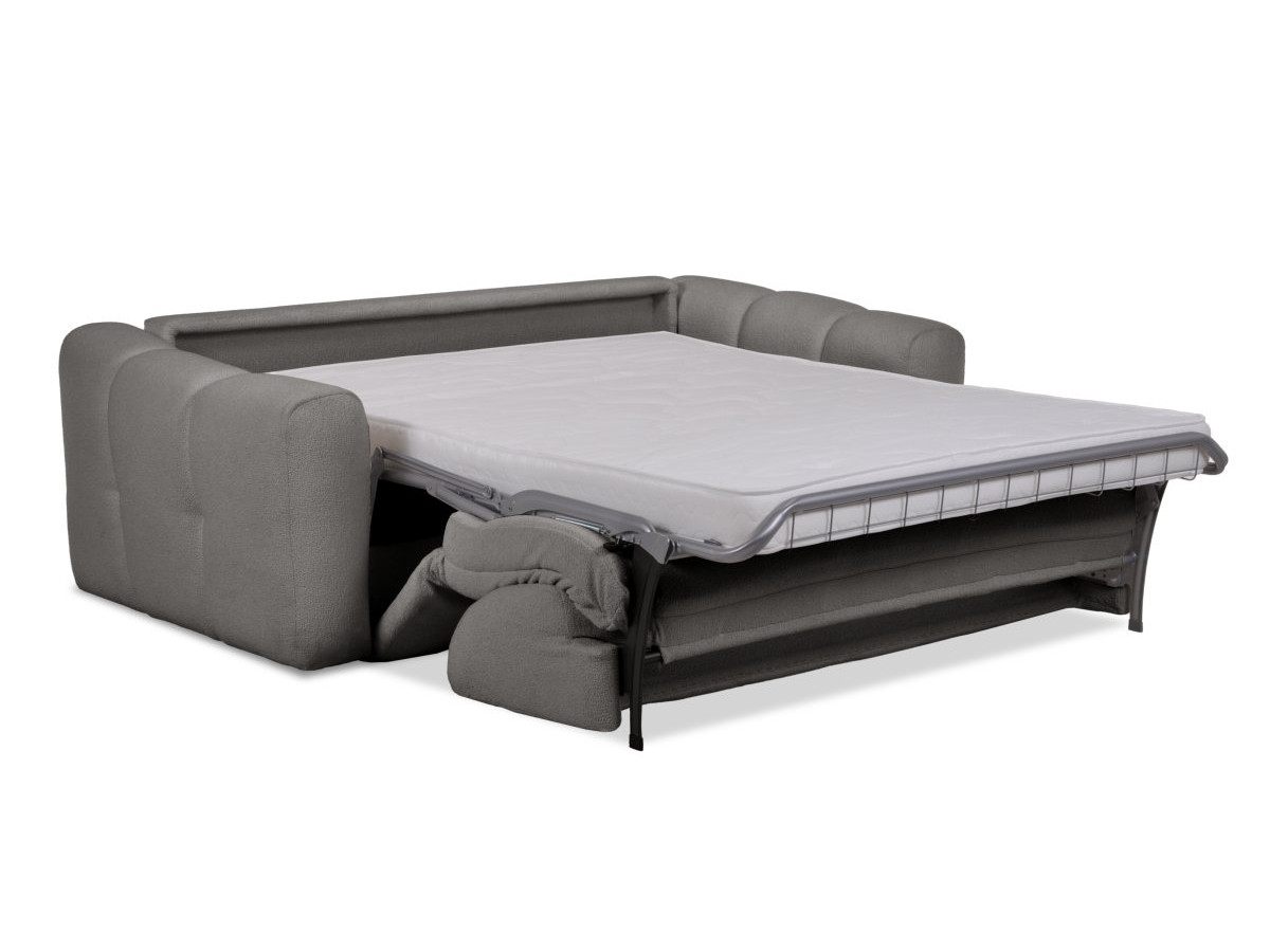 Canapé droit convertible 3 places BRADLEY bouclette gris foncé — vue 6