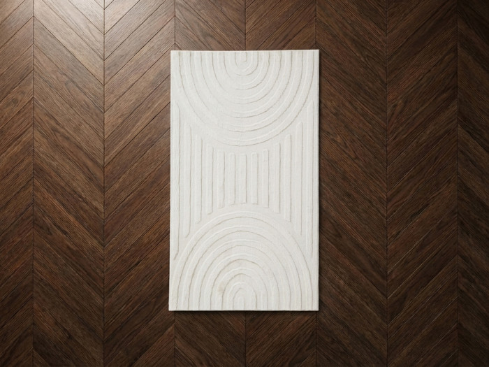 Tapis poils longs NELLY motif graphique