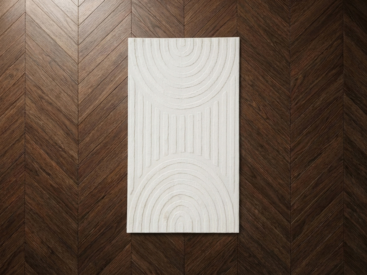 Tapis poils longs NELLY motif graphique