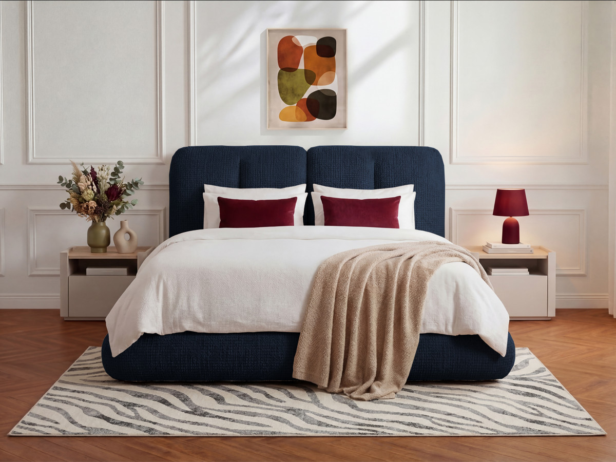 Lit bas FARO chenille bleu