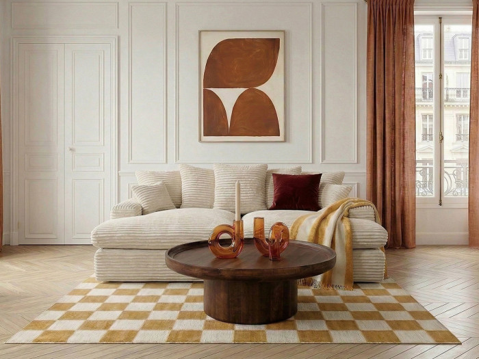 Canapé loveseat NEVADA gros côtelé doux