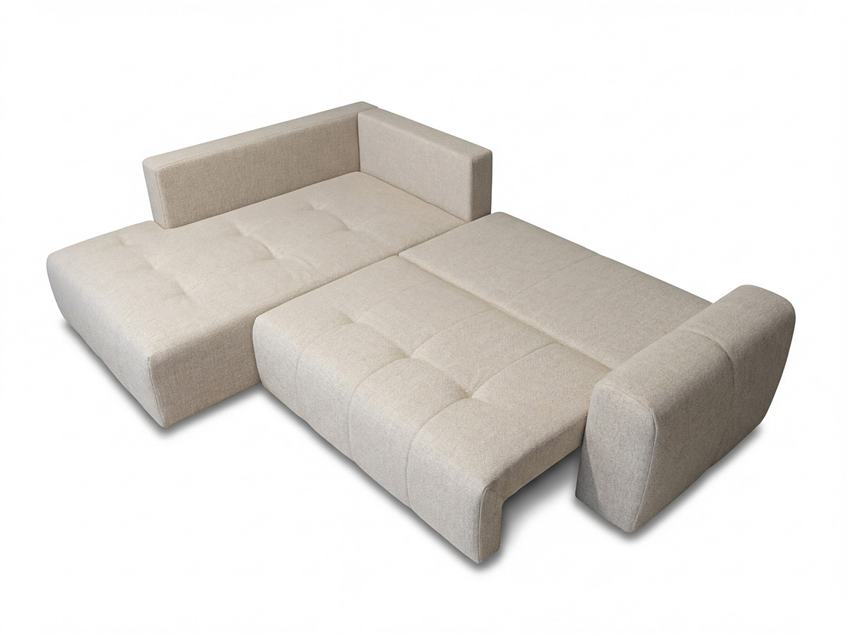 Canapé d'angle L convertible coffre ROXELANE tissu chiné