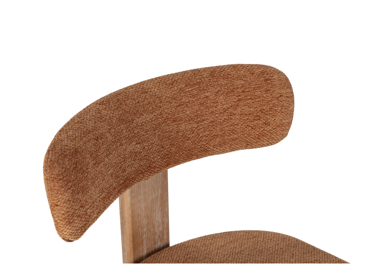 MARIN set eettafel 220 cm in eikenkleur + TANYA stoelen in massief eiken en textuurstof