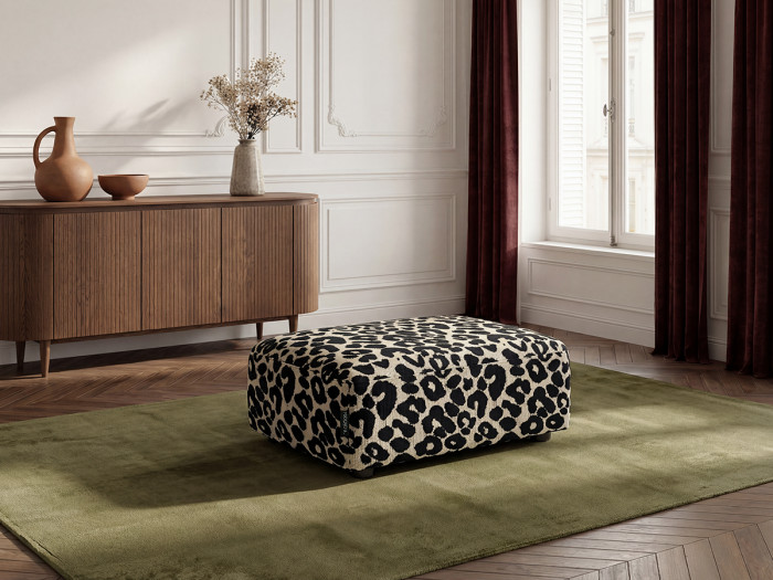 Pouf SIDONIE motif léopard