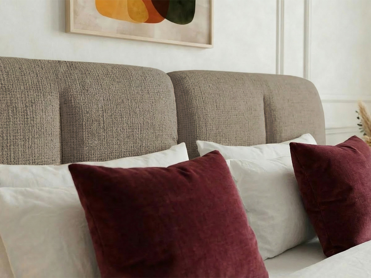 Lit bas FARO chenille taupe — vue 4