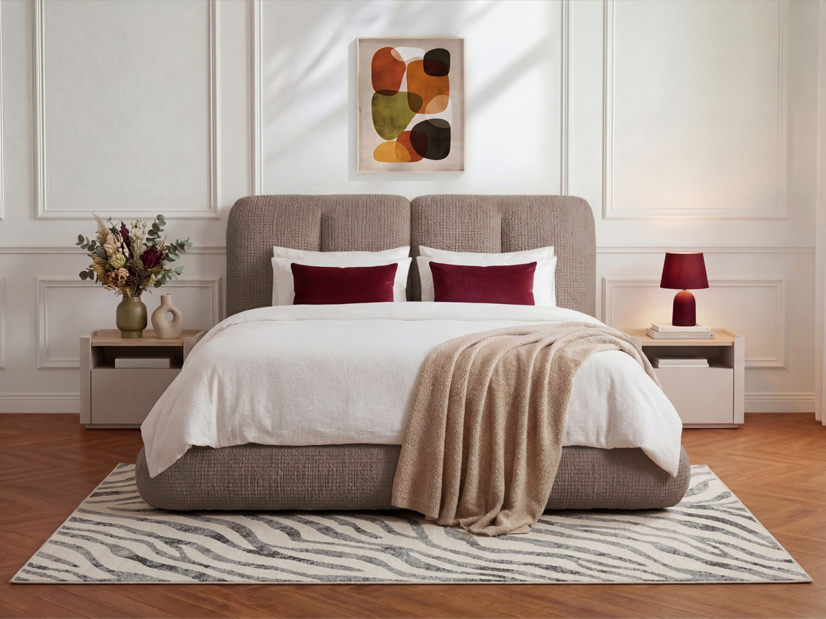 Lit bas FARO chenille taupe