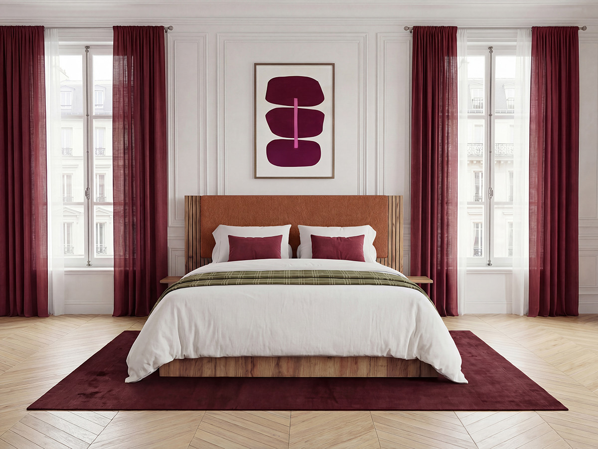 Lit coffre LIOR avec chevets intégrés orange