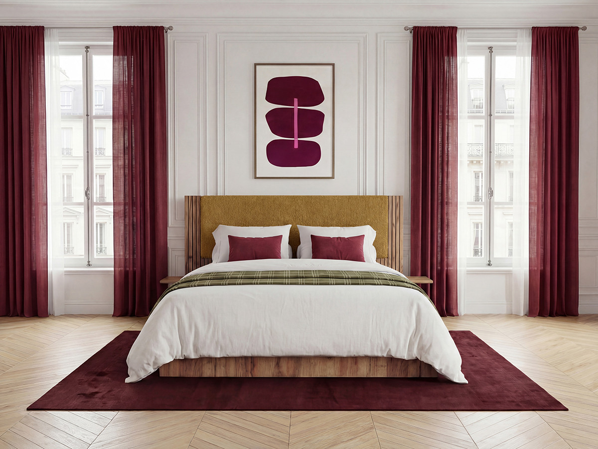 Lit coffre LIOR avec chevets intégrés jaune