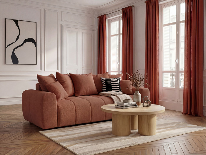 Canapé 3 places convertible ROXELANE tissu chiné