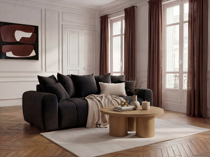 Canapé 3 places convertible ROXELANE tissu chiné