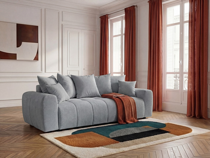 Canapé 3 places convertible ROXELANE tissu chiné