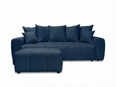 Canapé 3 places convertible ROXELANE tissu chiné avec pouf