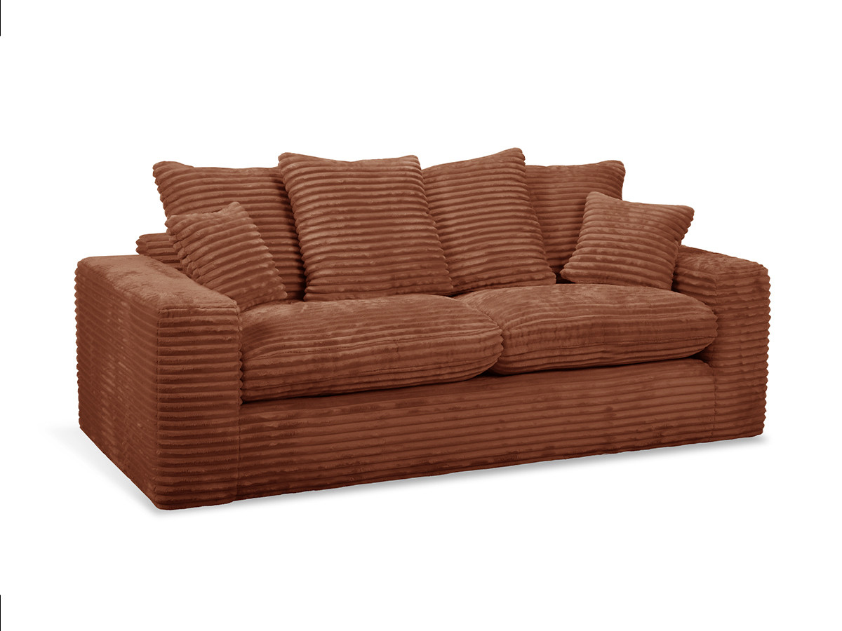 Canapé droit 2 places NEVADA gros côtelé doux orange — vue 6