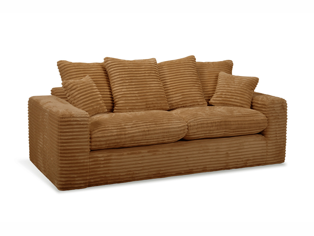 Canapé droit 2 places NEVADA gros côtelé doux ocre — vue 6