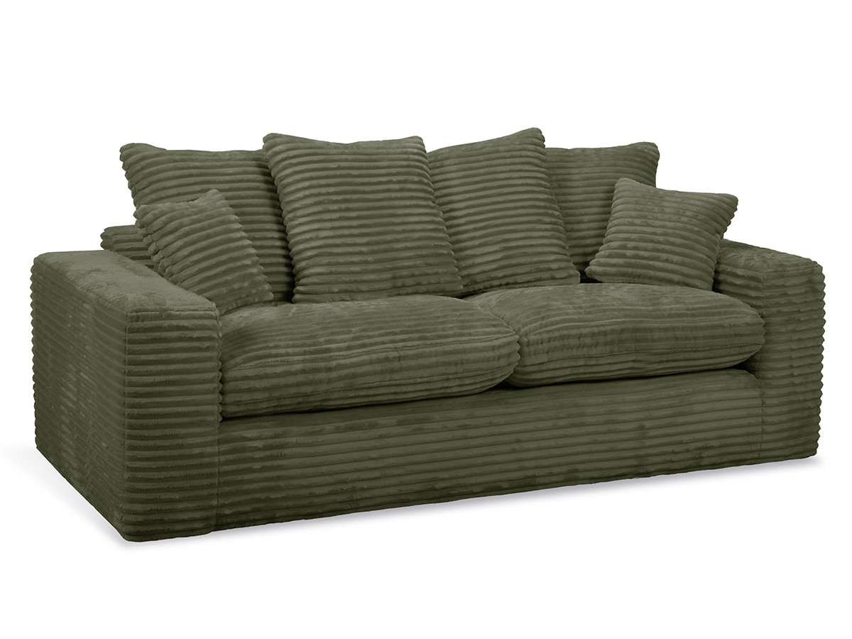 Canapé droit 2 places NEVADA gros côtelé doux vert — vue 6