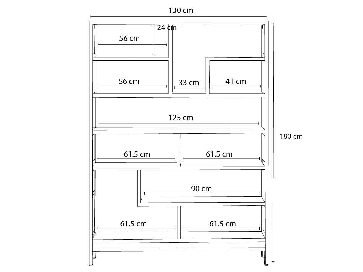 BEAUBOURG boekenkast, 180 cm hoog, massief mangohout
