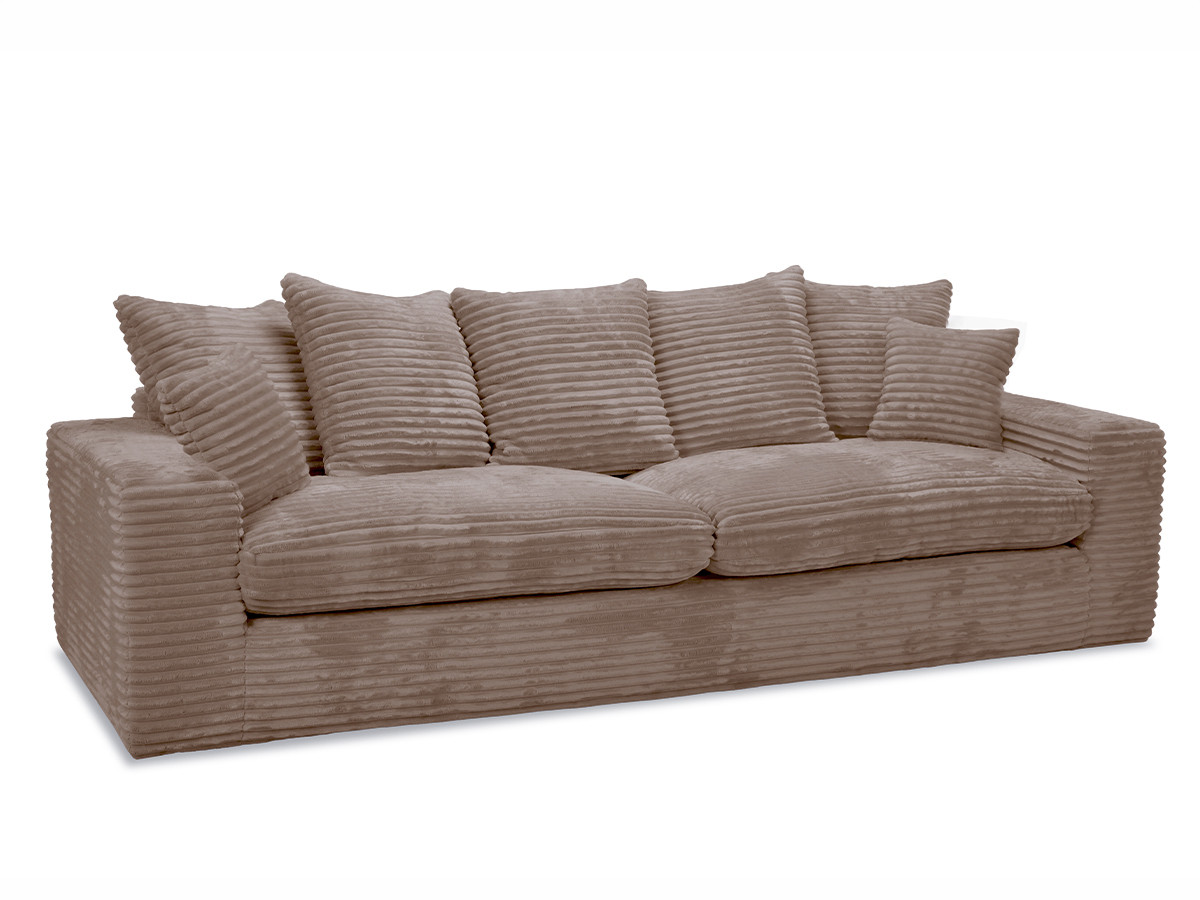 Canapé droit 3 places NEVADA gros côtelé doux taupe — vue 6