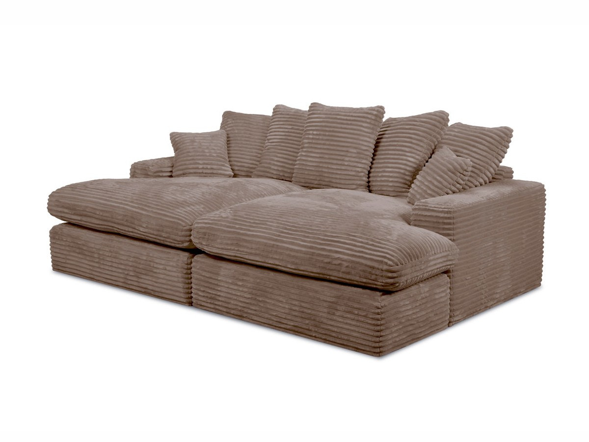 3-zits love seat NEVADA met diepe zitting in zachte grove ribstof