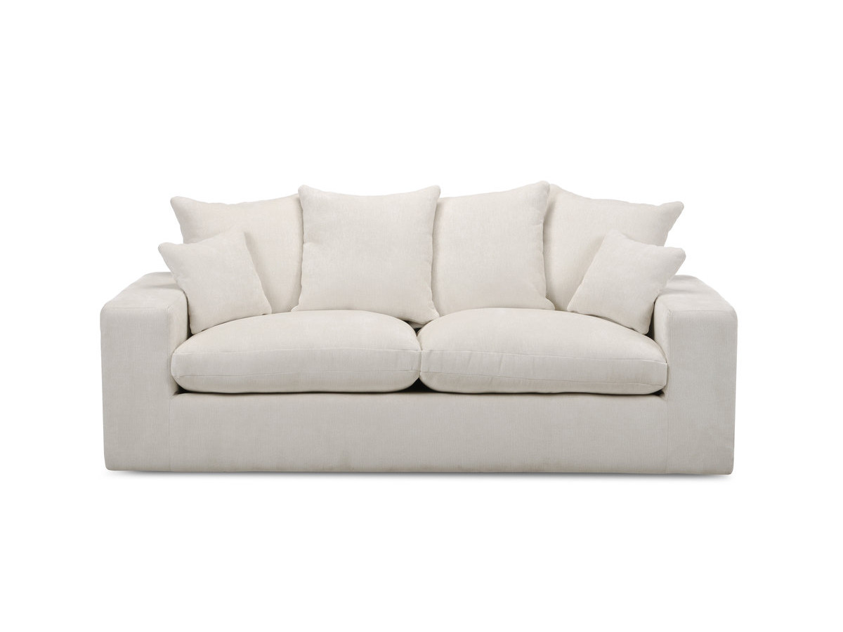 sofa prosta 2-osobowa nierozkładana nevada, gładka tkanina kolorowy biały