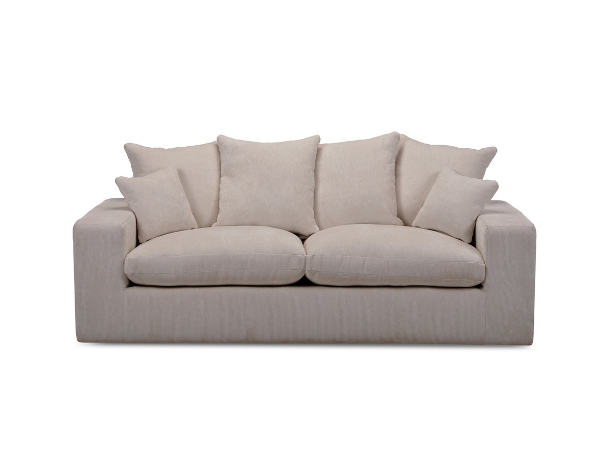 sofa prosta 2-osobowa nierozkładana nevada, gładka tkanina kolorowy beżowy