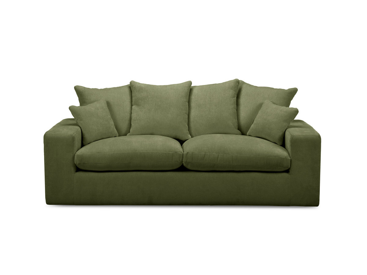 sofa prosta 2-osobowa nierozkładana nevada, gładka tkanina kolorowy zielony