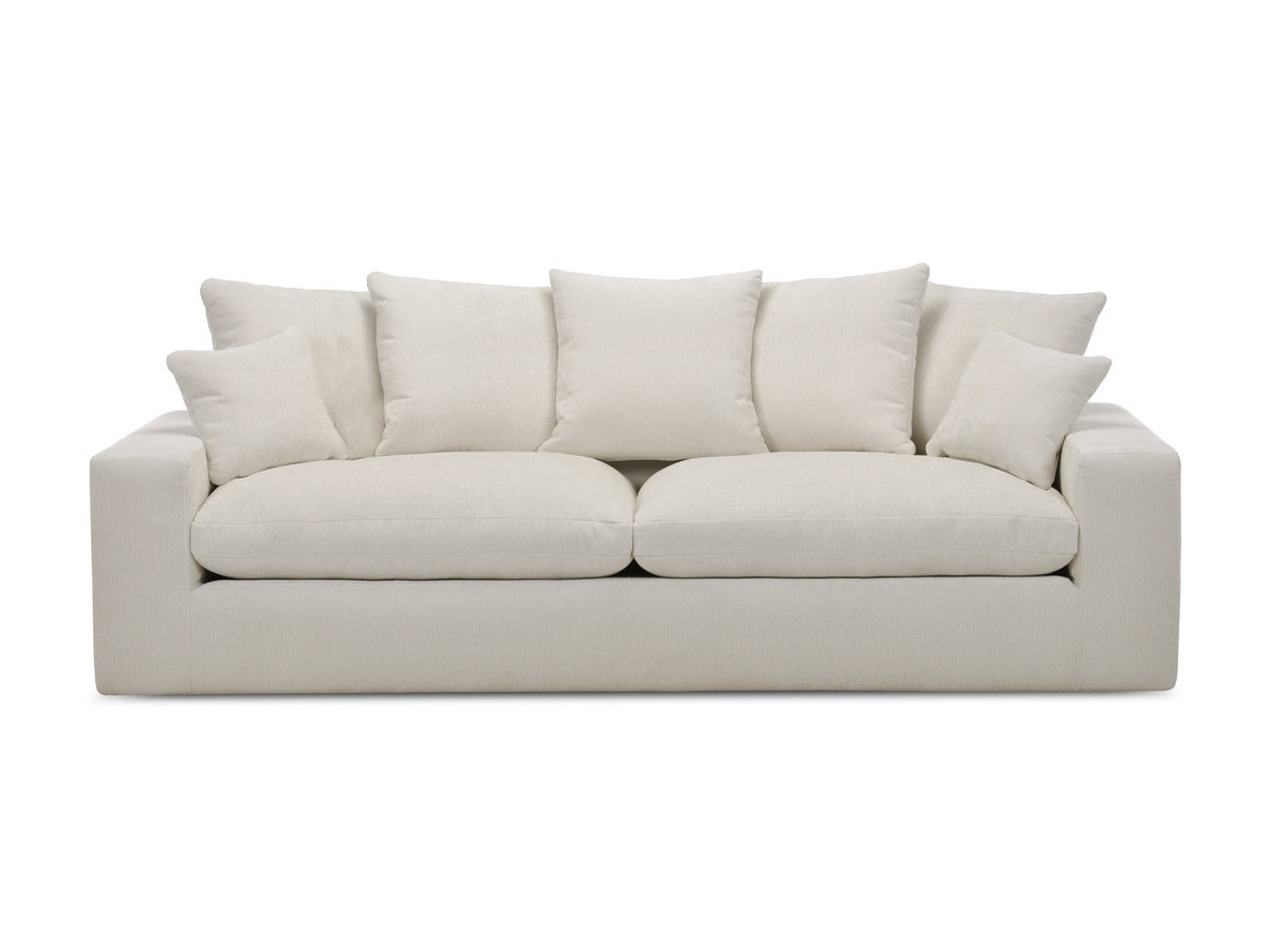 sofa prosta 3-osobowa nierozkładana nevada gładka tkanina kolorowy biały