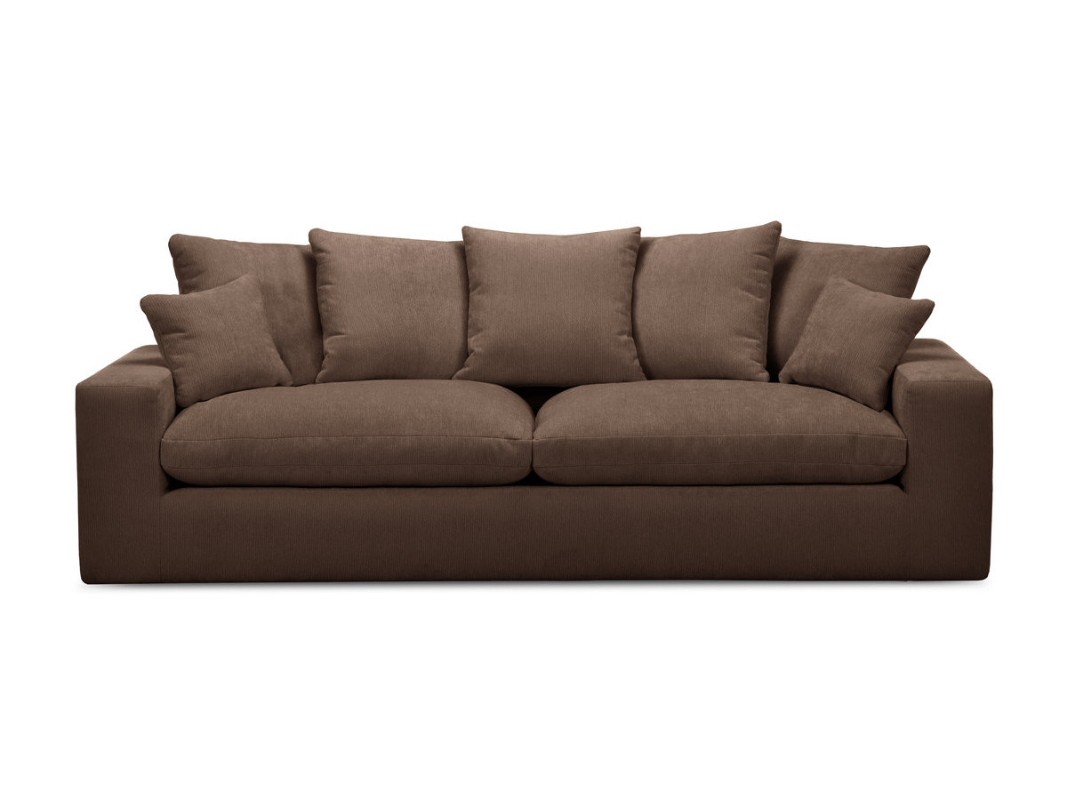 sofa prosta 3-osobowa nierozkładana nevada gładka tkanina kolorowy brązowy