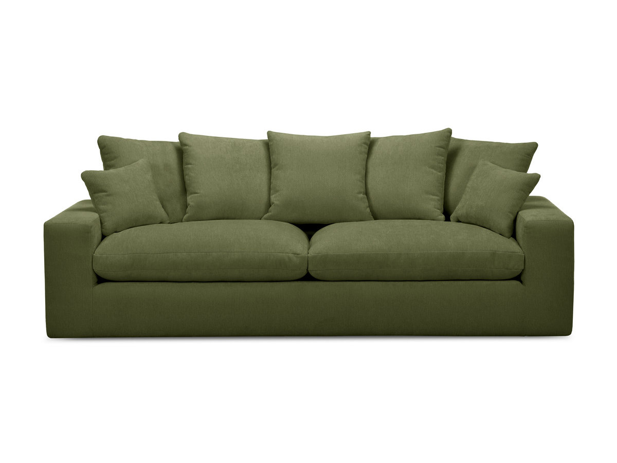 sofa prosta 3-osobowa nierozkładana nevada gładka tkanina kolorowy zielony