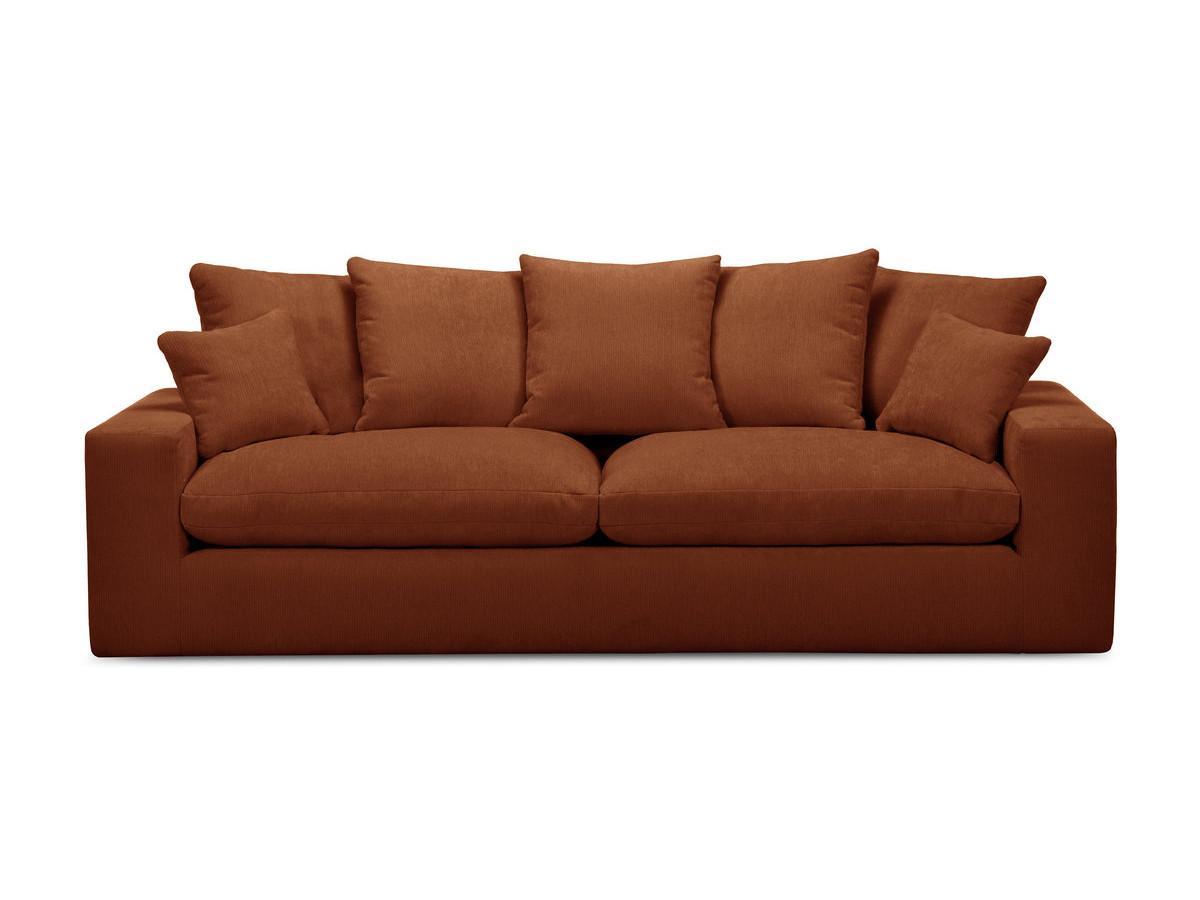 sofa prosta 3-osobowa nierozkładana nevada gładka tkanina kolorowy orange