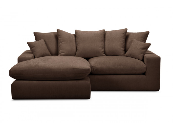 Canapé d'angle réversible compact NEVADA tissu lisse