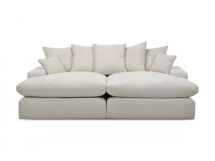 Canapé 3 places causeuse avec assise profonde NEVADA tissu lisse