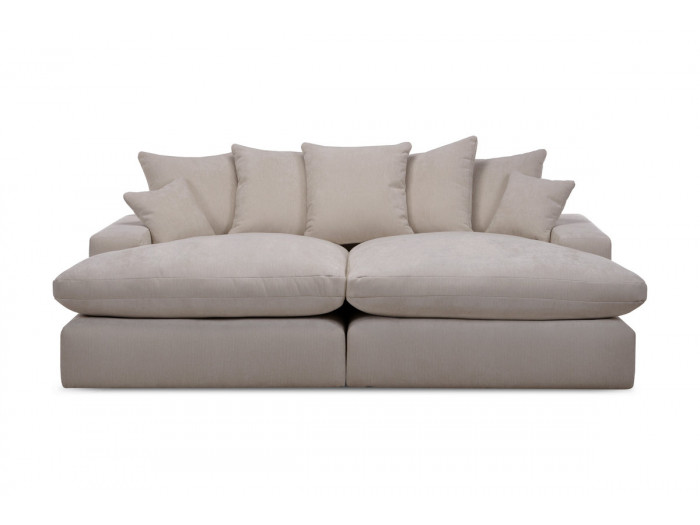 Canapé 3 places causeuse avec assise profonde NEVADA tissu lisse