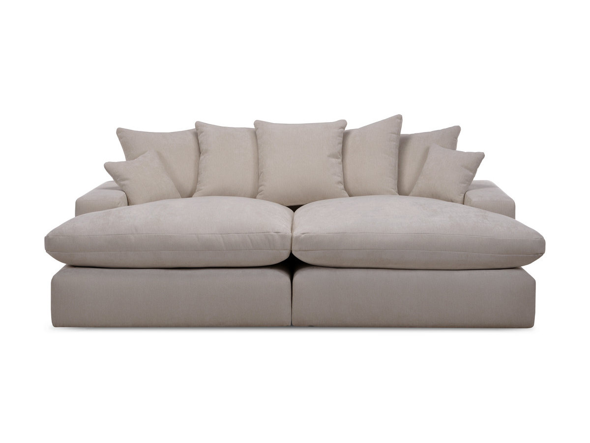 Canapé 3 places causeuse avec assise profonde NEVADA tissu lisse