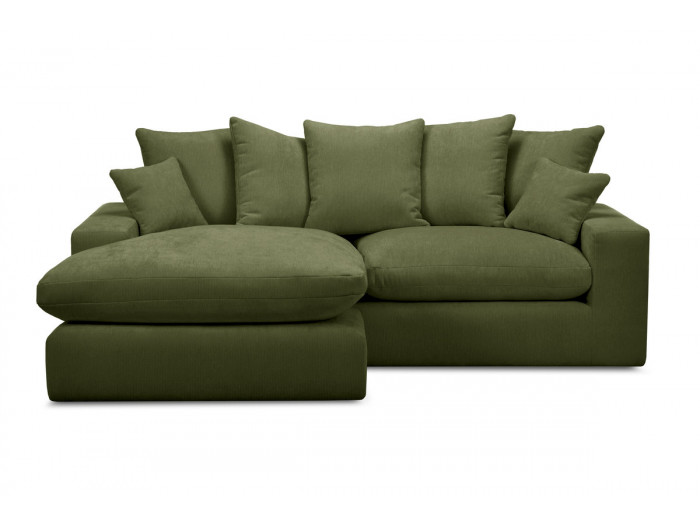 Canapé d'angle réversible compact NEVADA tissu lisse