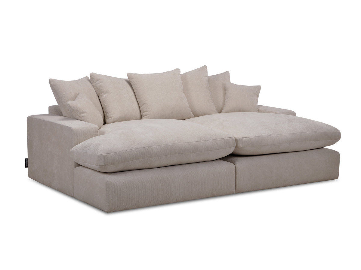 Canapé 3 places causeuse avec assise profonde NEVADA tissu lisse