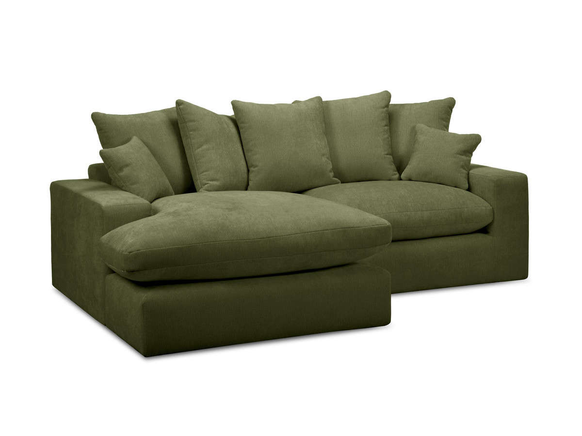 Canapé d'angle réversible compact NEVADA lisse vert — vue 4