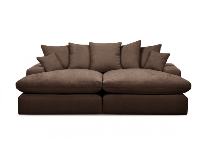 Canapé 3 places causeuse avec assise profonde NEVADA tissu lisse