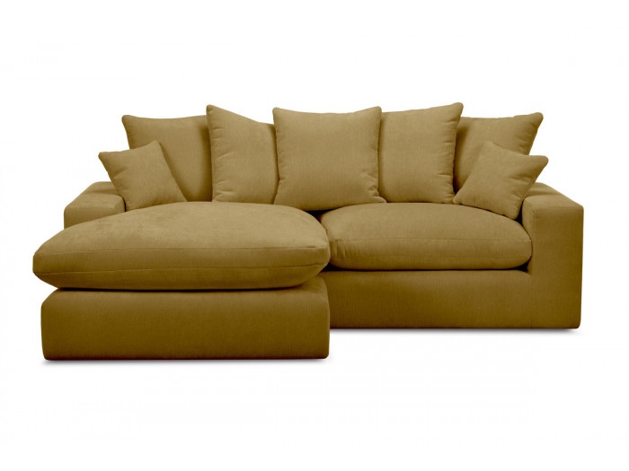 Canapé d'angle réversible compact NEVADA tissu lisse