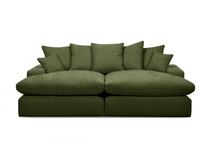 Canapé 3 places causeuse avec assise profonde NEVADA tissu lisse