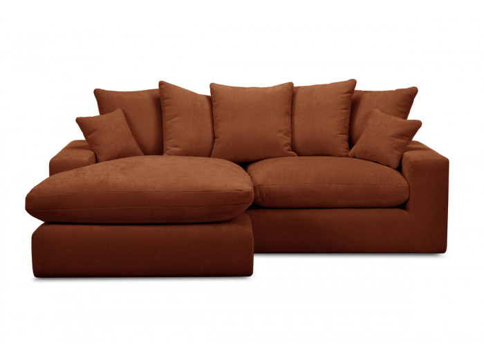 Canapé d'angle réversible compact NEVADA tissu lisse