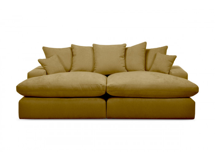 Canapé 3 places causeuse avec assise profonde NEVADA tissu lisse