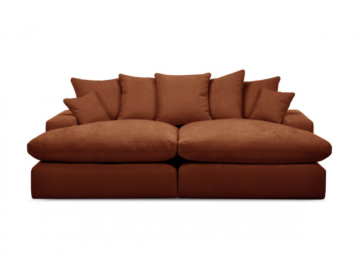 Canapé 3 places causeuse avec assise profonde NEVADA tissu lisse