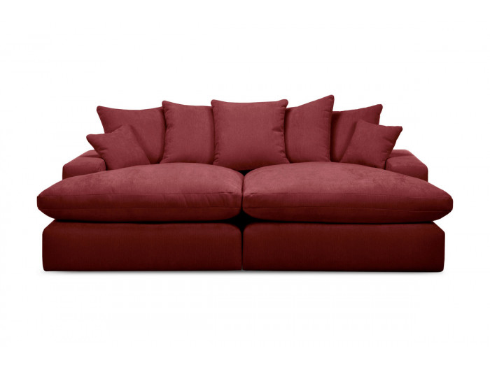 Canapé 3 places causeuse avec assise profonde NEVADA tissu lisse