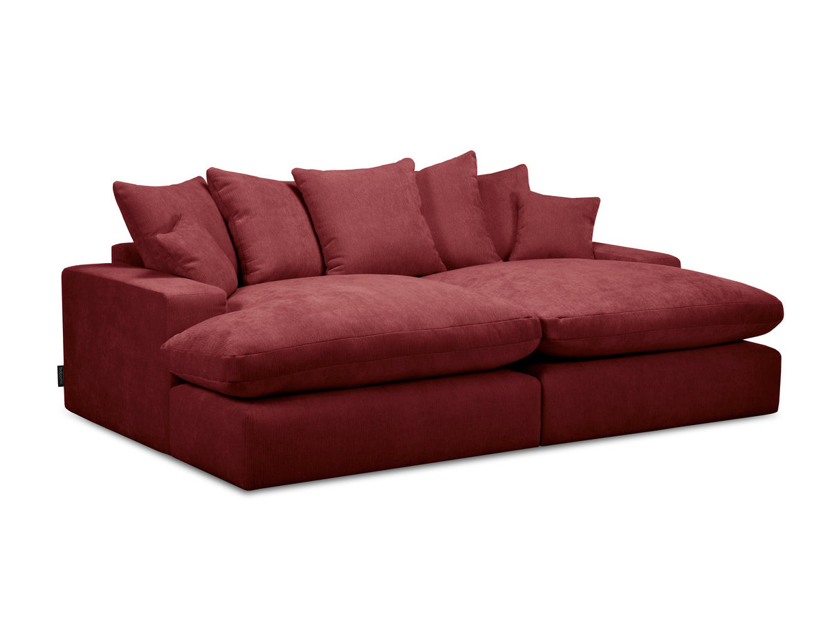 Canapé 3 places causeuse avec assise profonde NEVADA lisse rouge — vue 6