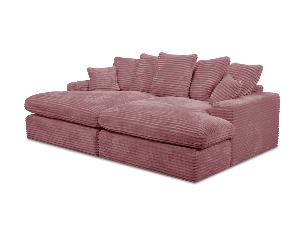 3-zits love seat NEVADA met diepe zitting in zachte grove ribstof