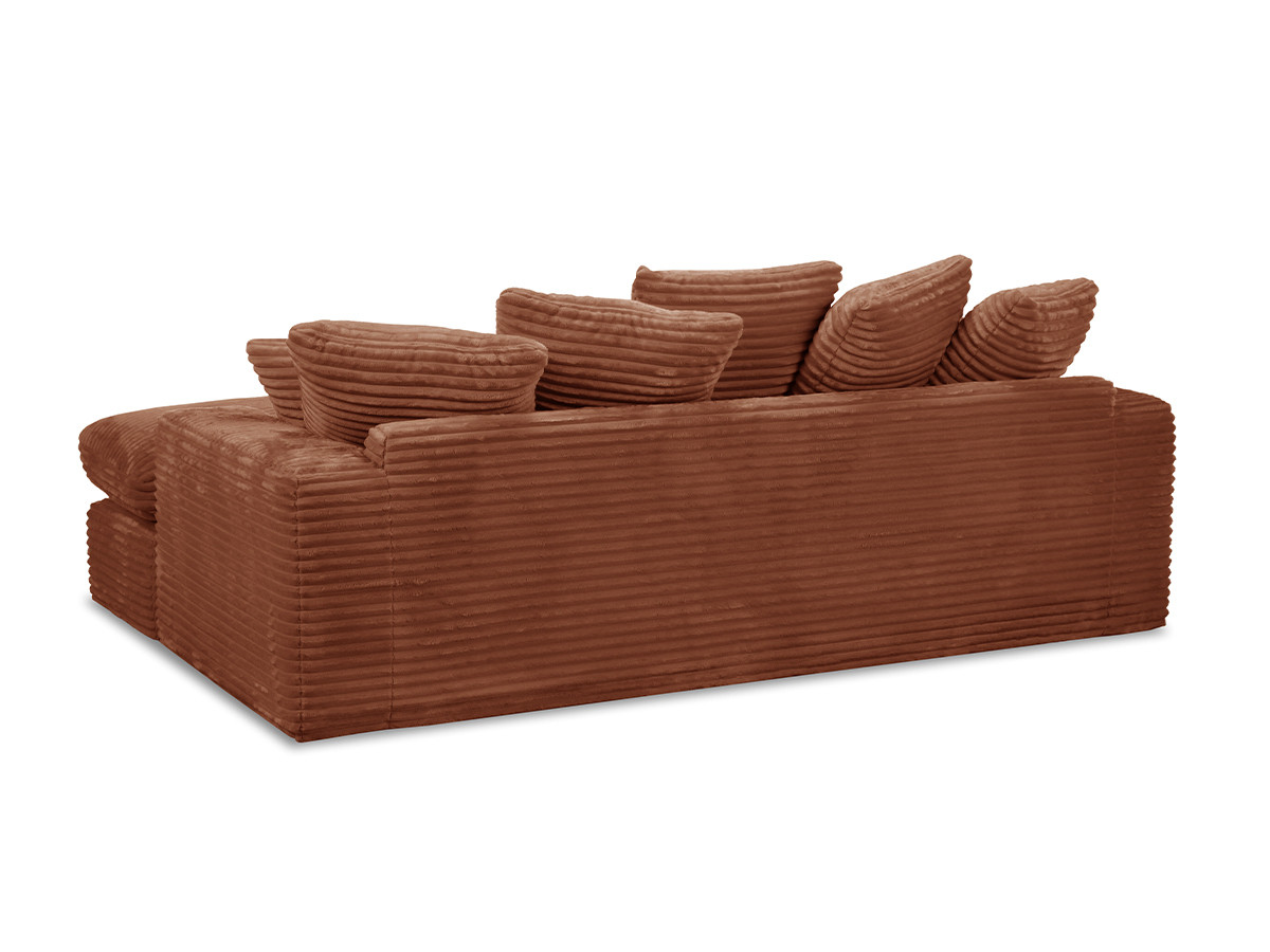 Compacte omkeerbare hoekbank NEVADA in zachte grove ribstof