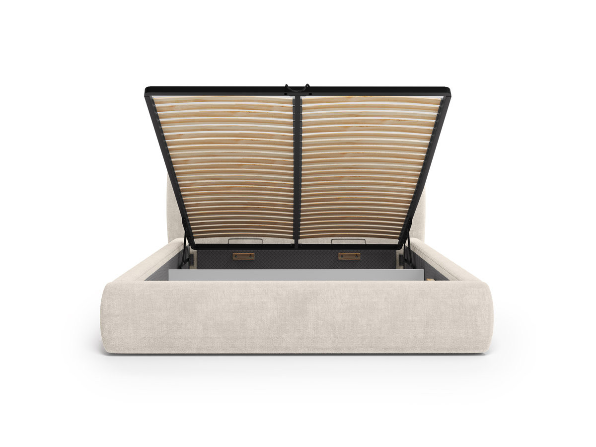 Boxspringbed ELIXA met opbergruimte in getextureerde stof