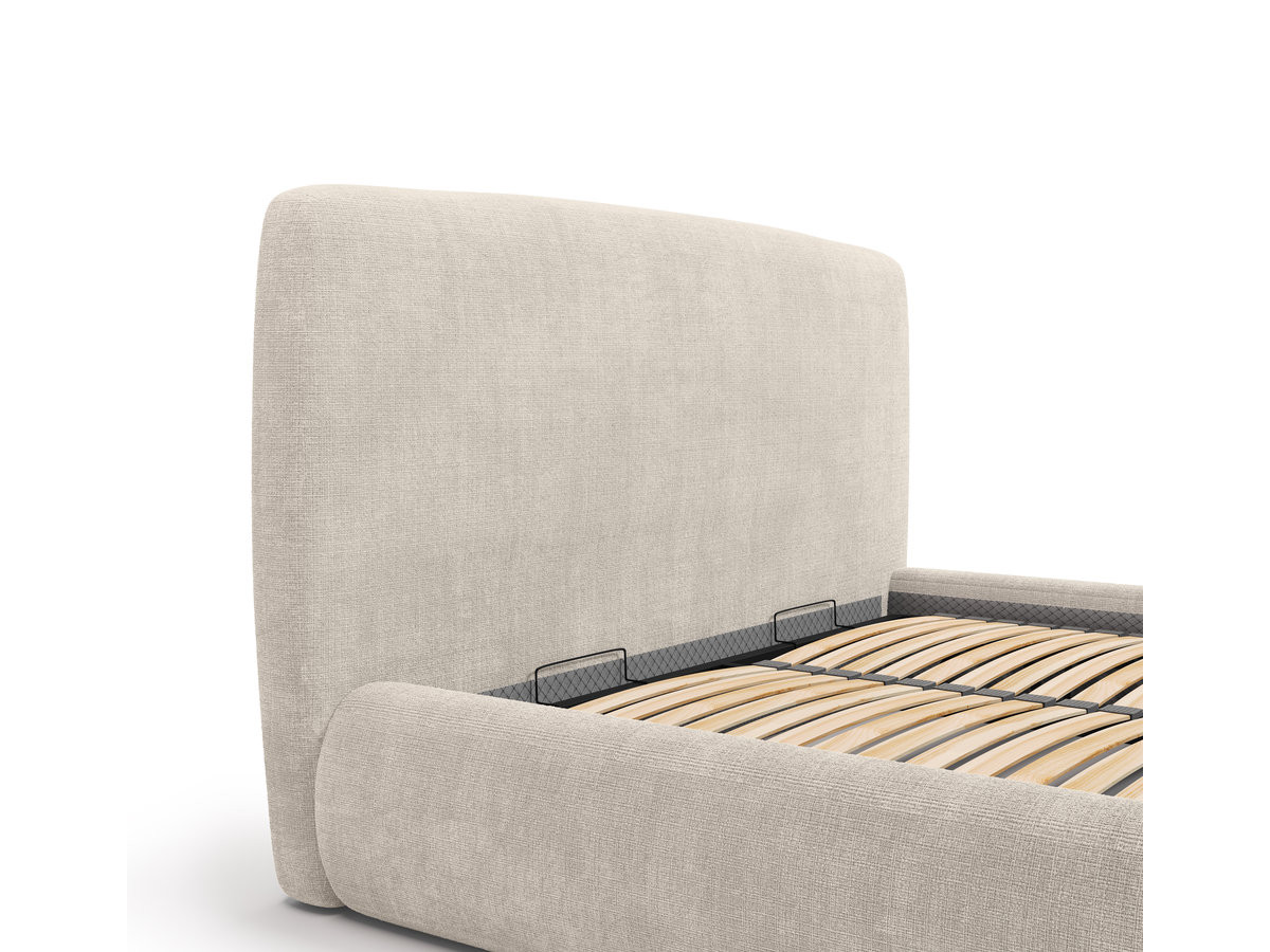 Boxspringbed ELIXA met opbergruimte in getextureerde stof